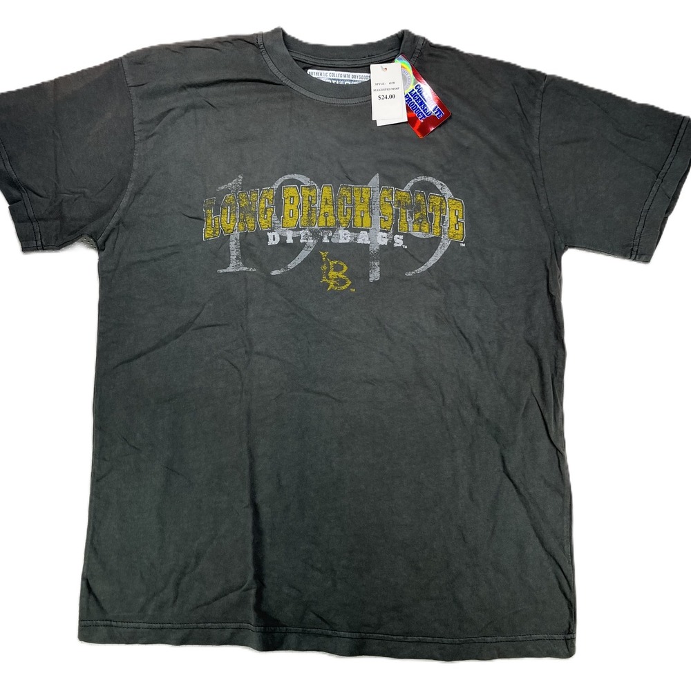 Long Beach State Dirtbags Men's Graphic T-Shirt Short Sleeve Gray Size M NWT